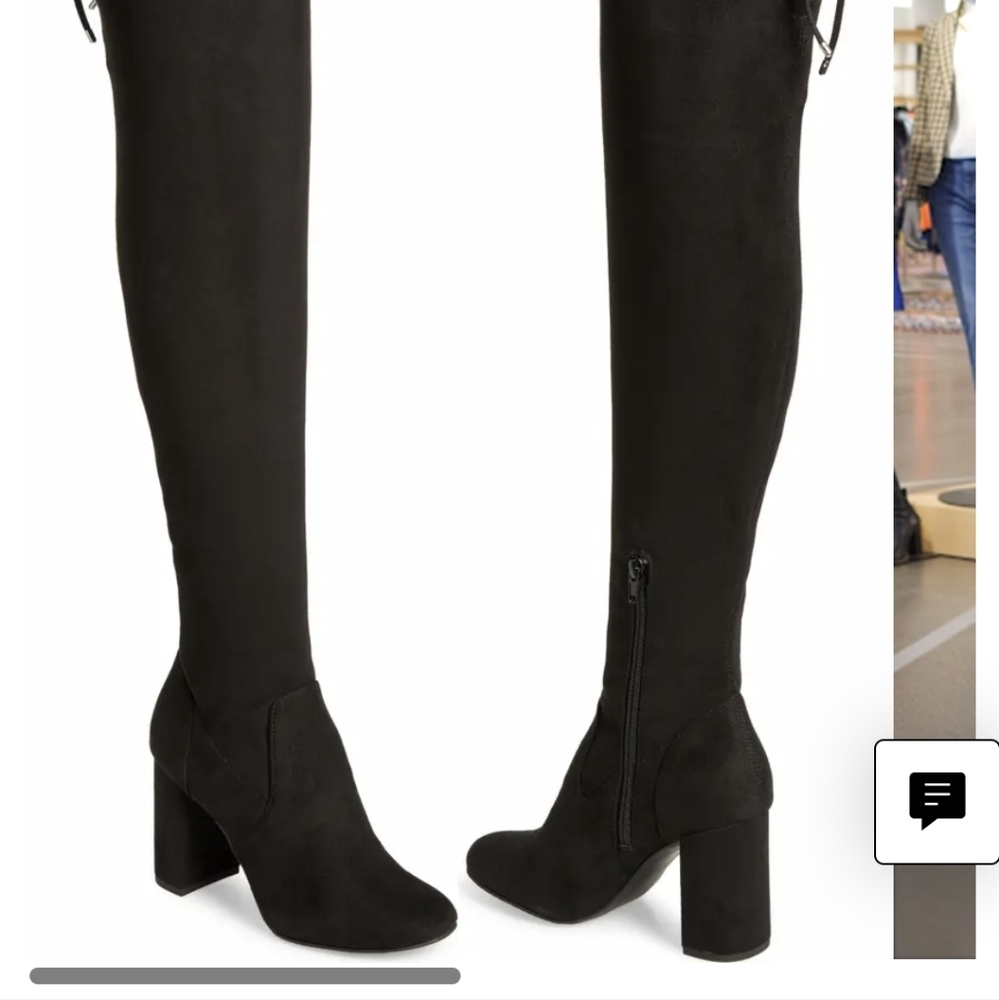 BP Juniper Black Suade Over The Knee Boots